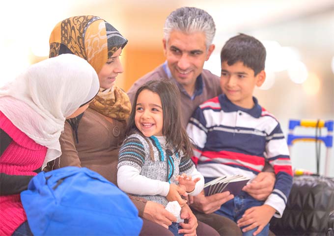 A family sitting together